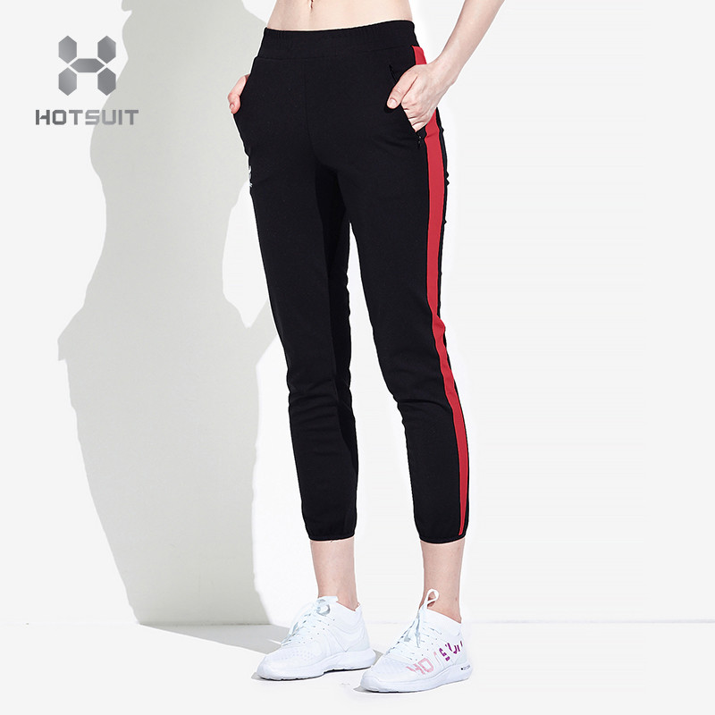 HOTSUIT后秀暴汗裤女秋季修身弹力瘦腿发汗裤运动出汗裤爆汗紧身裤6855024 L 红色