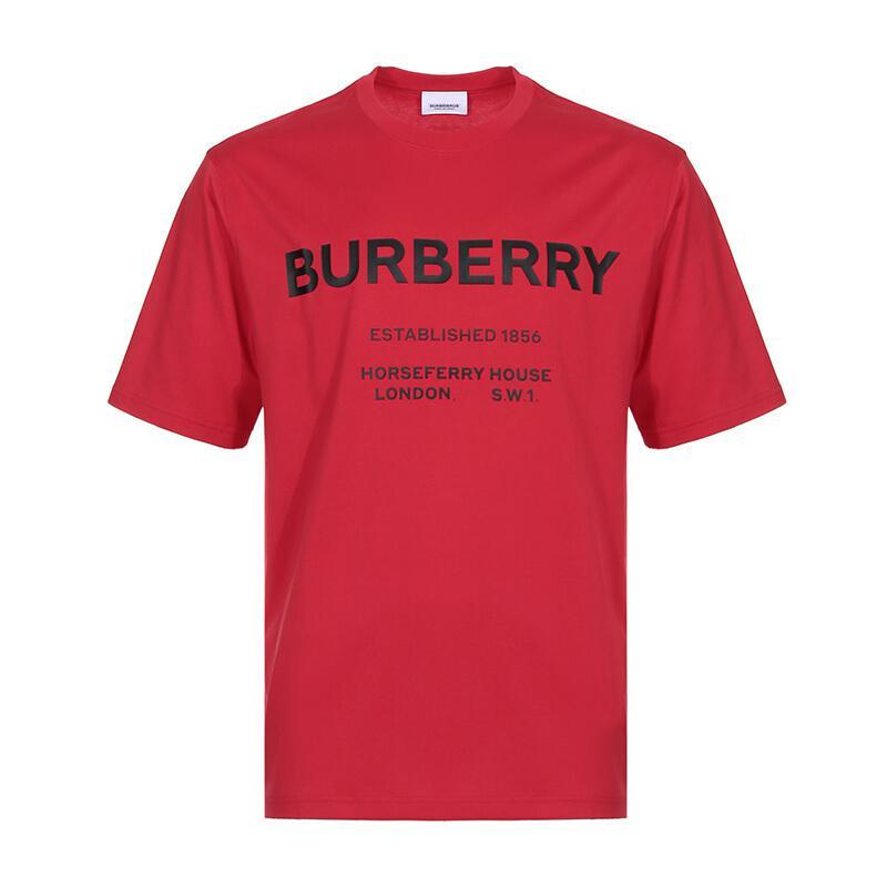 BURBERRY 博柏利 男士棉质圆领短袖T恤 80172271 亮红色Horseferry印花 M