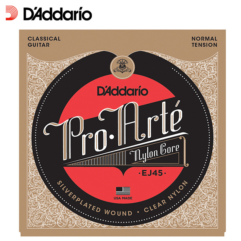 达达里奥(D'Addario)EJ45美产进口古典吉他弦尼龙琴弦 套弦 高中标准张力 金色