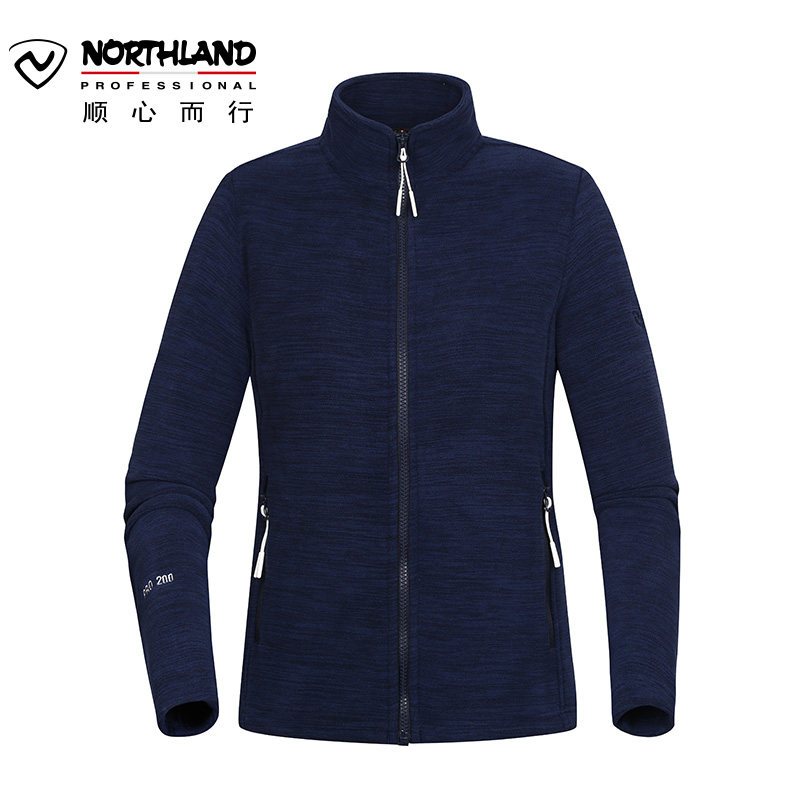 诺诗兰（NORTHLAND）运动户外女式秋冬时尚抓绒休闲外套GF082606 175 GF082606634NL/藏青麻灰色（女）