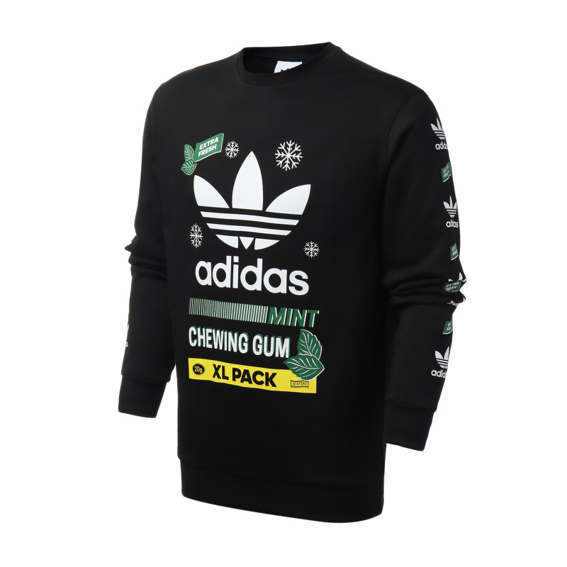 【自营】adidas阿迪达斯三叶草男装运动服休闲针织圆领卫衣FP7705 L FP7705黑