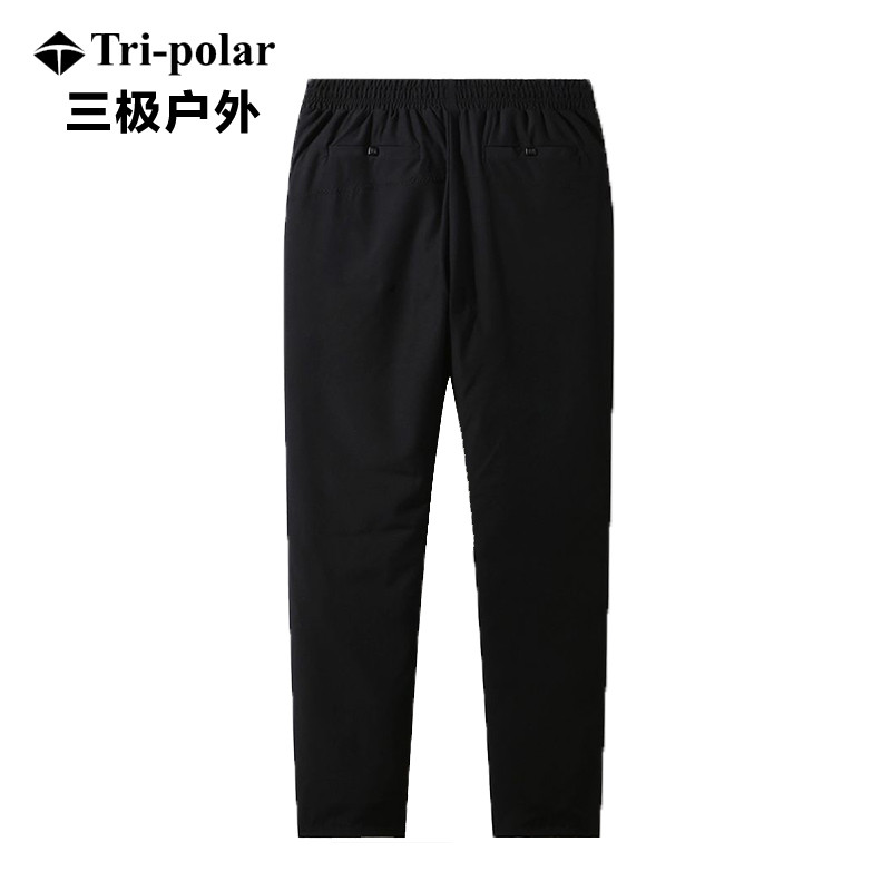 三极户外(Tripolar) TP5411 羽绒裤男外穿休闲修身白鸭绒加厚弹力面料直筒运动羽绒棉裤 S 黑色