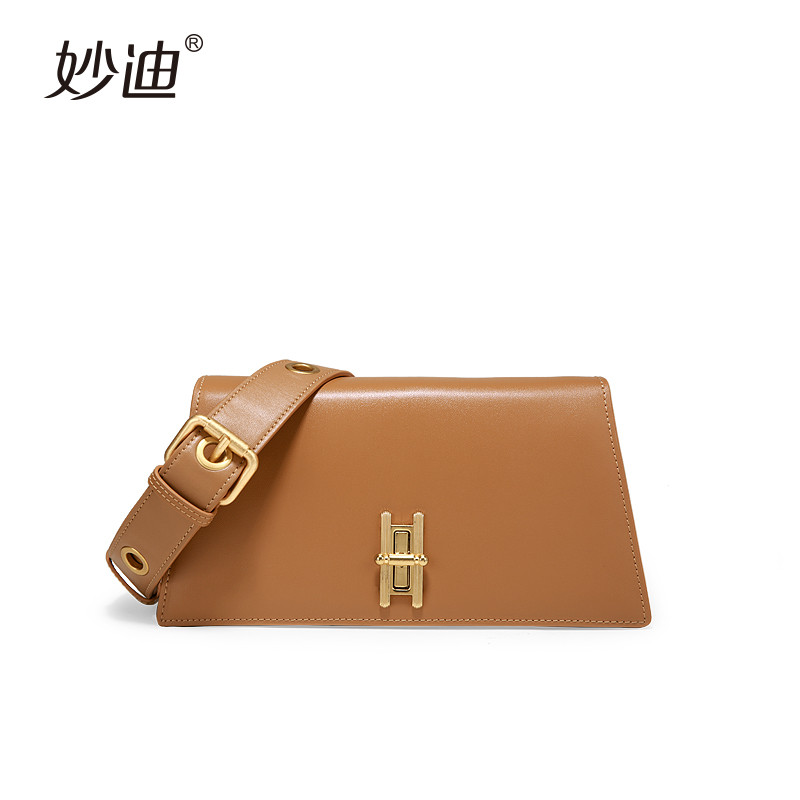 2019秋冬新款高级感中古包宽带斜挎包 苏丹棕