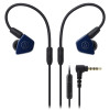 Audio Technica/铁三角 ATH-LS50iS 蓝色 双动圈手机带线控入耳式耳机