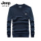 JEEP/吉普2019秋新款时尚休闲简约长袖休闲男装上衣打底衫FSM XL 蓝色