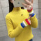 朗妮姿(LANGNIZI) 2020新款韩版毛衣女春秋装衣服宽松高领针织打底衫 A958# XL【建议120-135斤】 黄色【常规】