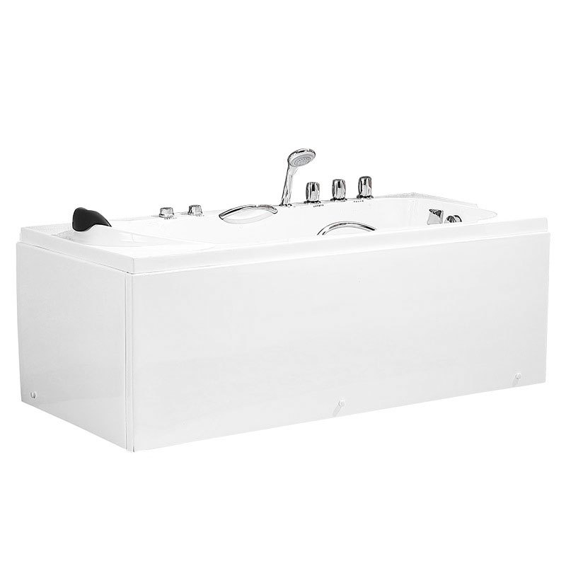 小户型家用成人浴缸亚克力 冲浪按摩恒温迷你卫生间单人浴盆 1.6M 白色成人浴桶-塑料-特惠款