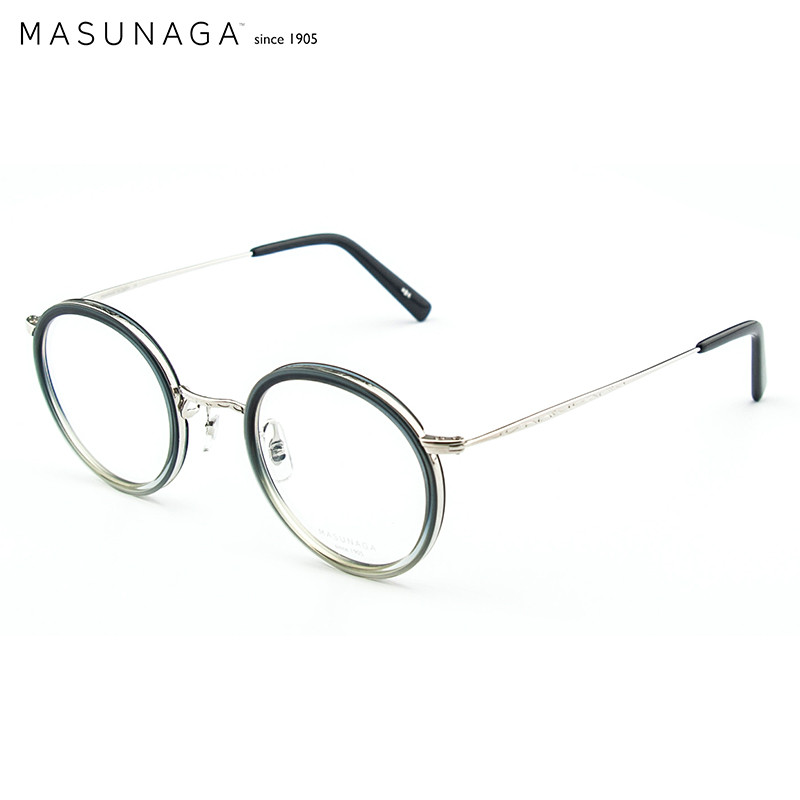 MASUNAGA增永眼镜男女复古手工全框眼镜架配镜近视光学镜架GMS-804 #B6渐变色