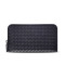 Bottega Veneta/葆蝶家 女钱包羊皮经典编织长款拉链钱夹 114076 蓝黑色