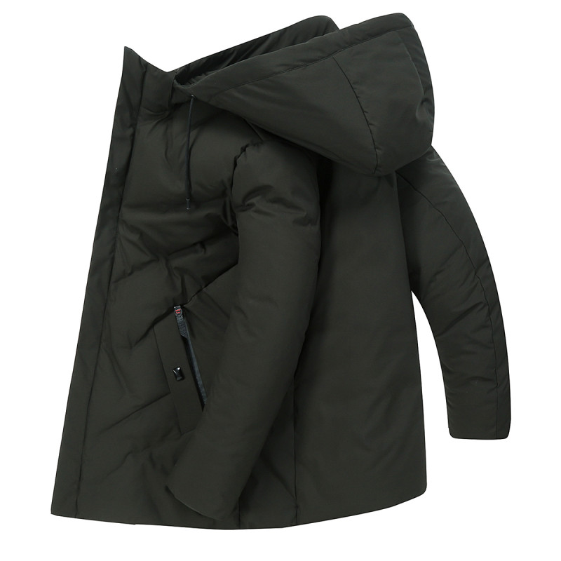 FORTEI富铤 中长款男士连帽百搭时尚休闲棉衣 3色可选 XL 咸菜色