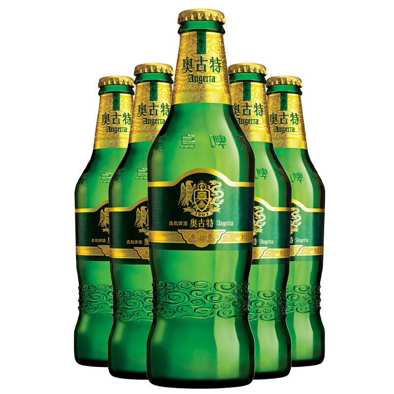 青岛(TSINGTAO) 青啤 奥古特12度330*24箱啤 小瓶整箱装 单个价 绿色