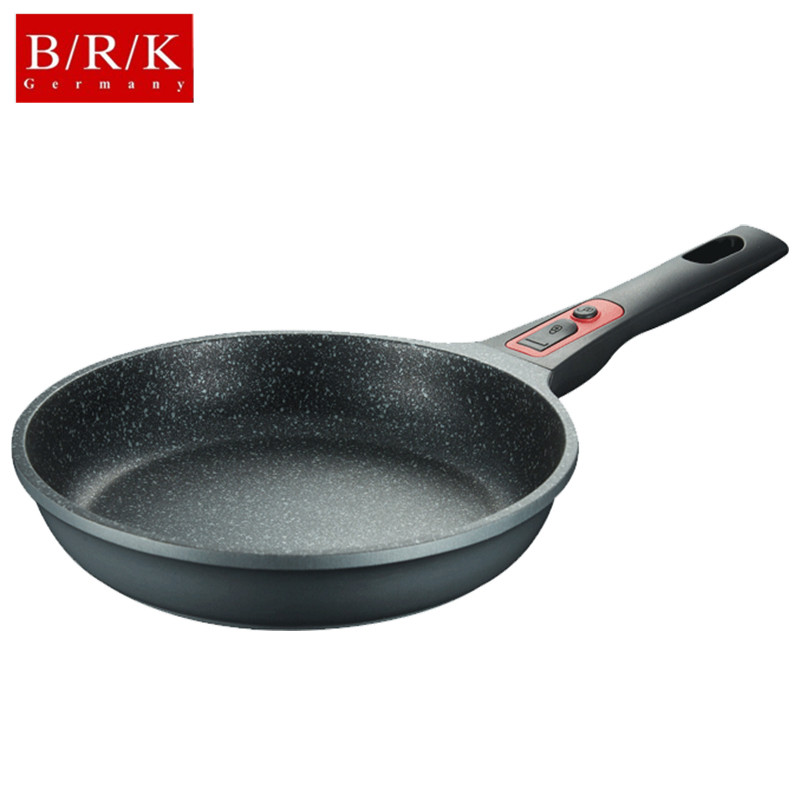 BRK煎锅德国BRK希尔登不粘锅煎锅麦饭石色平底锅不粘锅26cm带锅盖 煎炒两用煎蛋煎饼煎牛排煎炒锅具 电磁炉燃气灶通用