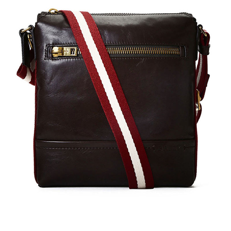 BALLY/巴利 男士拉链设计条纹织带斜挎邮差包 6202917 条纹