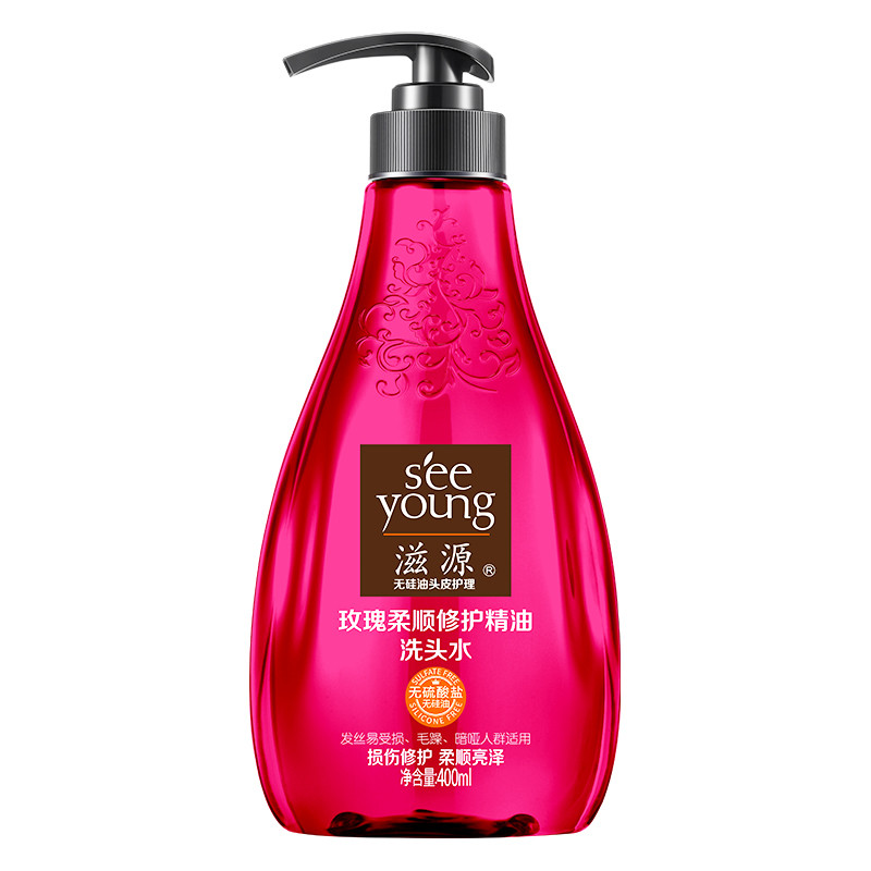 滋源(seeyoung)玫瑰柔顺修复精油洗发水400ml