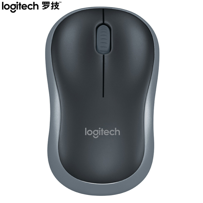罗技（Logitech）M186无线鼠标 黑灰色 办公鼠标 对称鼠标