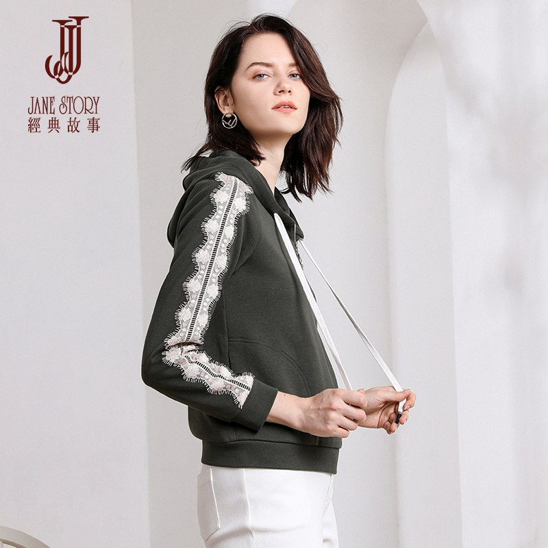 经典故事卫衣2019新款女秋冬休闲套头连帽韩版长袖外套卫衣女 175/96A/XXL J05深绿色