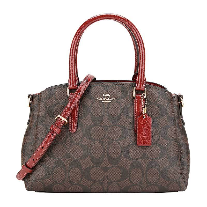 COACH 蔻驰 奢侈品 女士深卡其色印花人造革手提单肩斜挎杀手包 F31985 IME8U 深卡其色印花