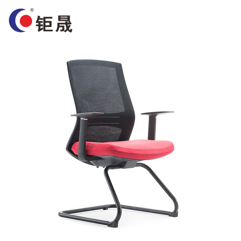 钜晟 办公椅网布人体工学员工椅弓形会议椅ZCH-196C 红色
