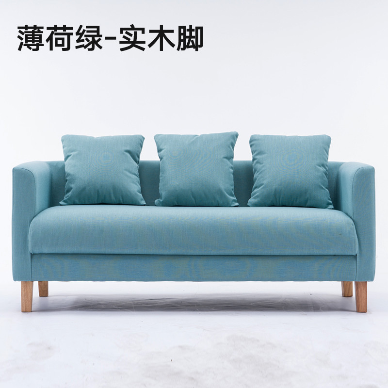 特价卧室小沙小 型客厅网吧租房服装店 单人沙发椅双人布艺小户型沙发 1.18米长全拆洗双人【乳胶+海绵】（备注颜色）
