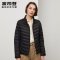 波司登羽绒服女2019新款短款冬季大码妈妈装中老年女装 160/88B 黑色8056