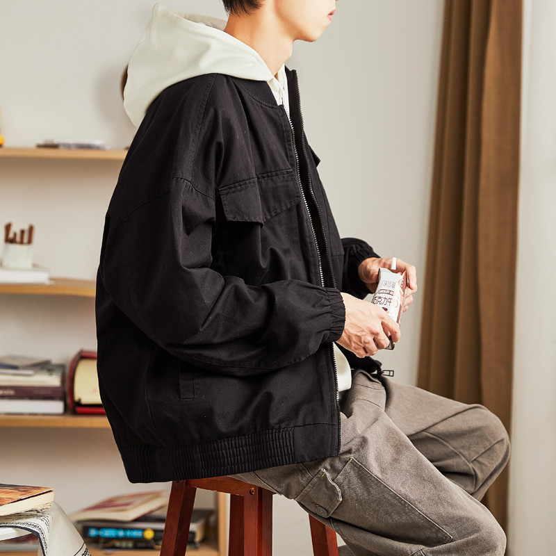 唐狮棉衣男2019冬季新款棒球领棉服短款加厚保暖夹克青少年棉袄潮 XXL 黑色
