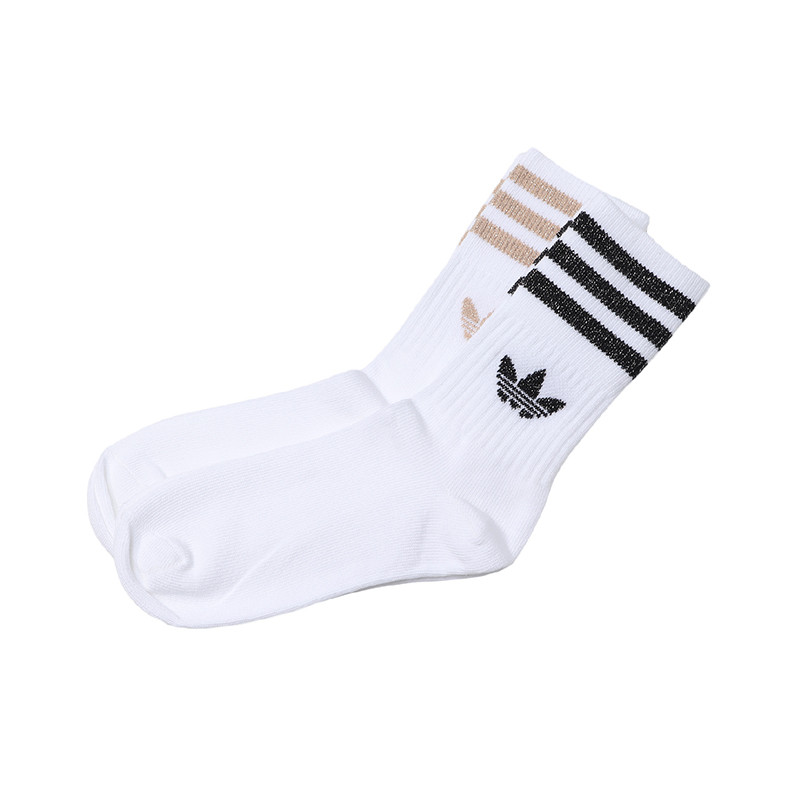 adidas阿迪达斯三叶草男袜运动袜2双装休闲袜子ED5907 ED5907白+灰+珍珠粉+黑色 38