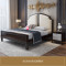 拉菲伯爵 床 现代床 床双人床 卧室家具美式 高端美式床 皮床 婚床 实木床 木质皮质床 B款1.8m单床+床头柜*2+床垫+妆台凳+衣柜