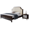拉菲伯爵 床 现代床 床双人床 卧室家具美式 高端美式床 皮床 婚床 实木床 木质皮质床 B款1.5m单床+床头柜*1+床垫
