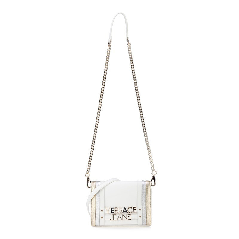VERSACE JEANS 范思哲 秋新款白色聚酯纤维拼色单肩挎包 E1VTBBL3 70887 003 白色