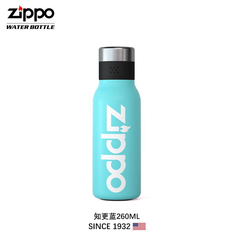 美国Zippo男女士高档便携随身运动户外保温杯316L不锈钢水杯杯子260ml 知更蓝 260ml