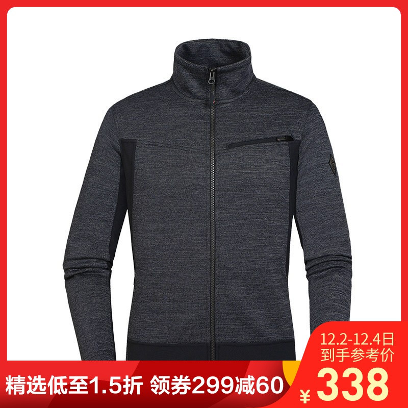 诺诗兰（NORTHLAND）户外秋冬男式运动休闲轻量保暖防风舒适透气时尚抓绒外套GF075511 GF075511-1000黑色(男) 180