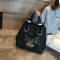 时尚休闲手提包出差行李袋大容量单肩旅行袋旅行包大容量手提网红短途旅行包手提包DL02 猫头黑色-大号