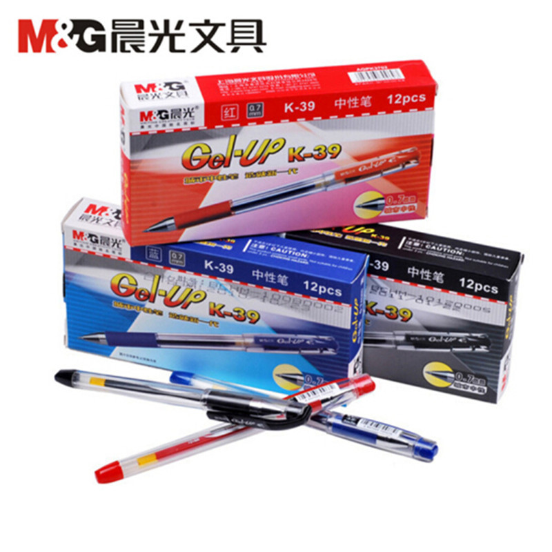 晨光中性笔签字K39 0.7 书写修正用品 笔具 中性笔 12支/组 蓝色
