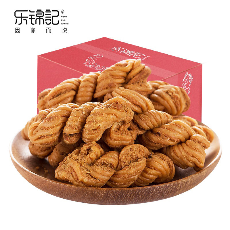 【企业定制】新品【乐锦记】葱香麻花 800g/箱葱香味麻花休闲零食糕点点心