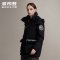波司登女短款羽绒服冬保暖2019新款时尚可脱卸帽外套_1 160/84A 黑色8056