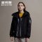 波司登女2019新款短款时尚羽绒服工装外套冬季_1 160/84A 黑色8056