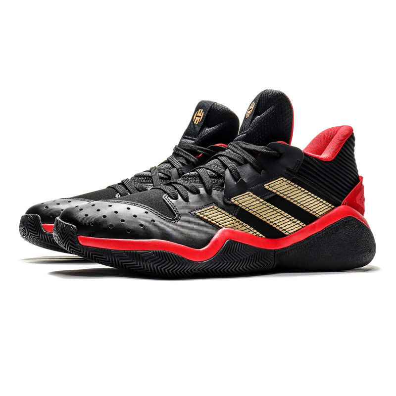 阿迪达斯男鞋篮球鞋HARDEN STEPBACK实战运动鞋EH1943 一号黑色+金金属+浅猩红/EH1943 44.5码