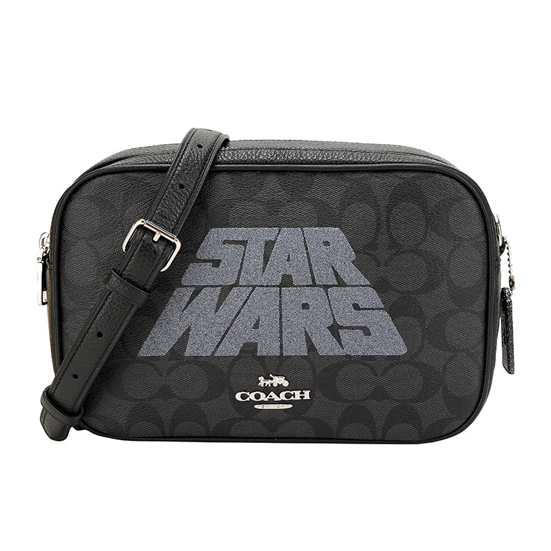 COACH 蔻驰 奢侈品 女士星战系列白色皮革单肩斜挎包 F89037 SVCAH，F88009 SVPLD 黑色