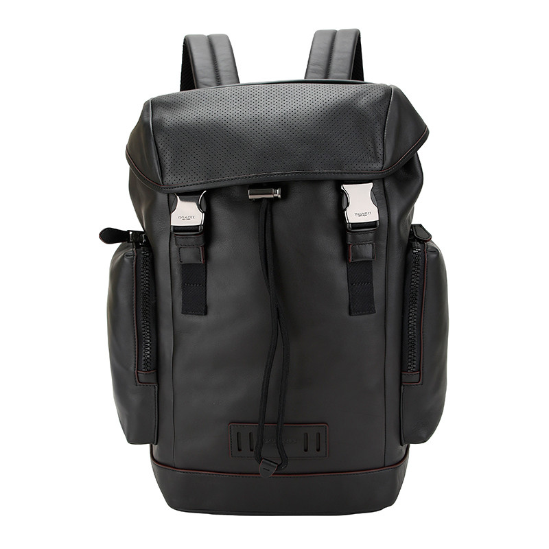 COACH 蔻驰 奢侈品 男士黑色皮革双肩包 F88870 QB/BK，F87860 QBPKP 黑色