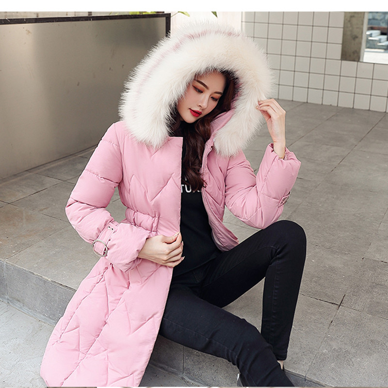 佐露絲RALOS棉服oversize女潮中长款2019新款韩版羽绒棉袄冬季bf棉衣 XXXL 粉色