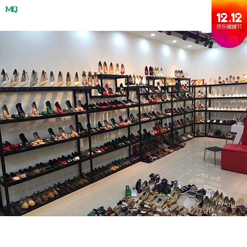 新款鞋店鞋架鞋店货架包包展示柜简约时尚组合多层鞋架专柜鞋架展示架J 按照长度计算价格