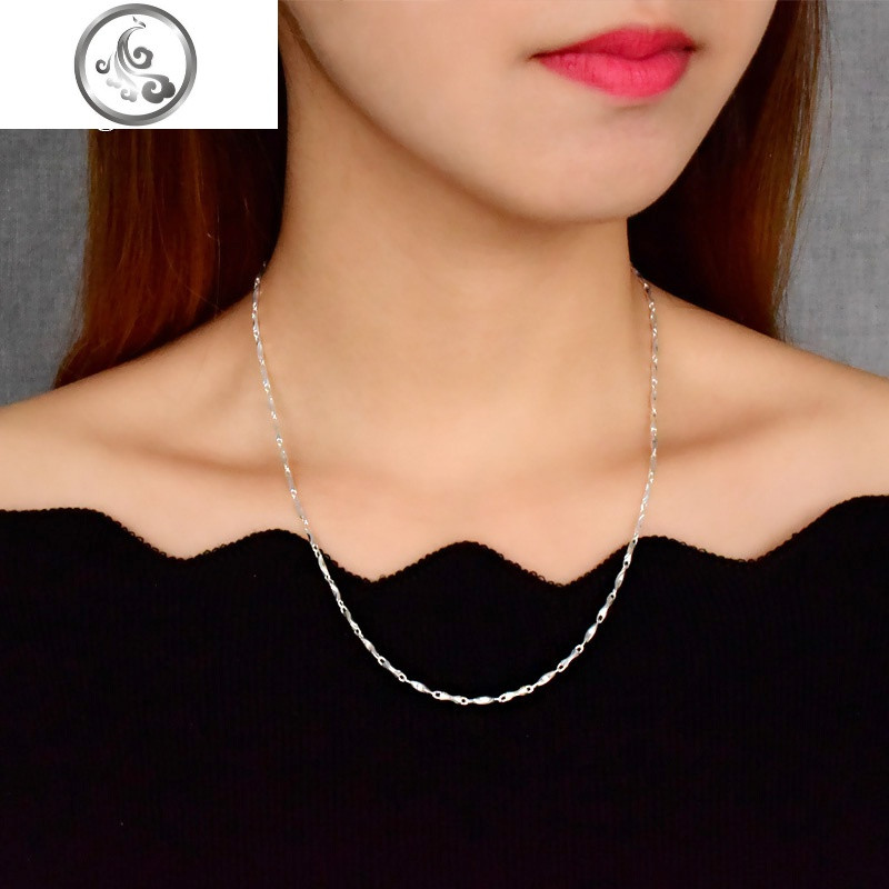 99足银元宝链S990纯银项链女锁骨男士加粗长款毛衣链手工白银链子 粗2.2mm长50cm8.5g
