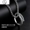 999纯银男士项链足银吊坠男戒指两用秋冬毛衣链个性潮锁骨链嘻哈 银魔戒吊坠配平圈链长约50+5cm尾链