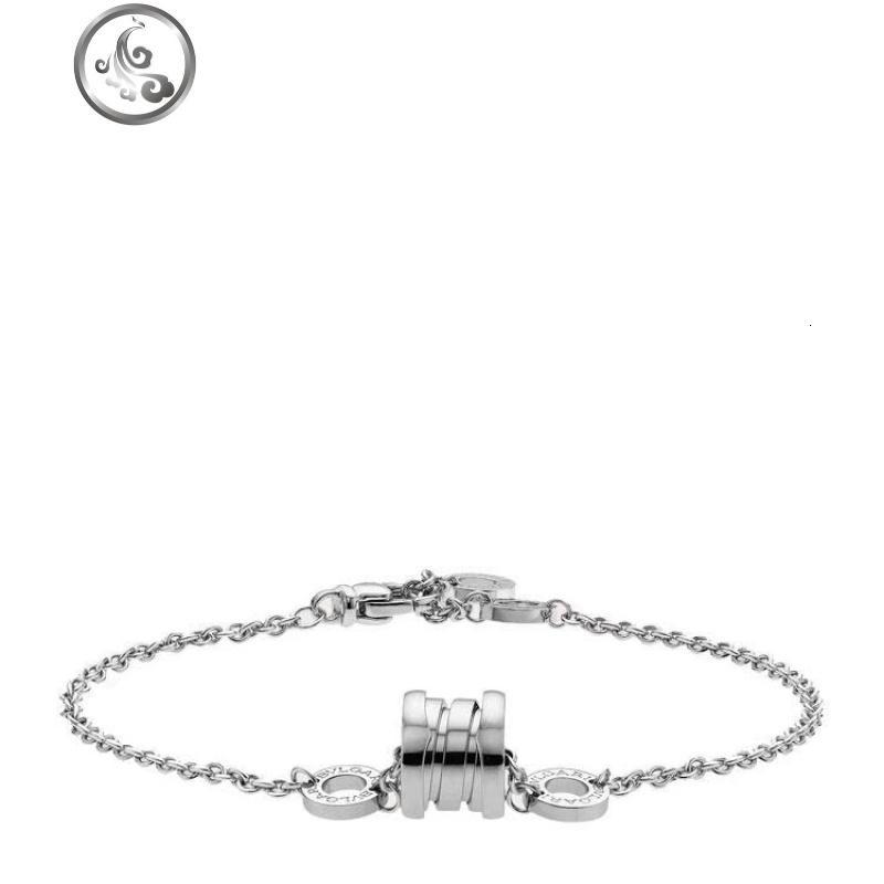 S925纯银宝格利满钻慈善款小红人18K玫瑰金小蛮腰裙子扇形手链女_302 弹簧手链【白金色】