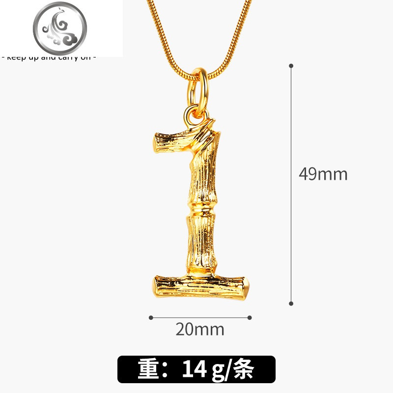 幸运项链女数字吊坠款网红字母毛衣链嘻哈潮ins气质情侣闺蜜配饰 数字1吊坠金色+51cm蛇骨链