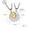 情侣项链一对男女学生文艺便宜森系拼接钛钢吊坠闺蜜古代定情信物 金色一对吊坠含配链