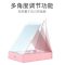 化妆镜子折叠pu皮大号带收纳盒台式梳妆公主宿舍学生桌面便携女生_153_24 折叠镜-黑色中号【升级款】.