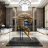 现代抽象骏马大型落地摆件装饰品 创意酒店塑工艺客厅大堂商业 B款：木马170CM（马130+底座40）