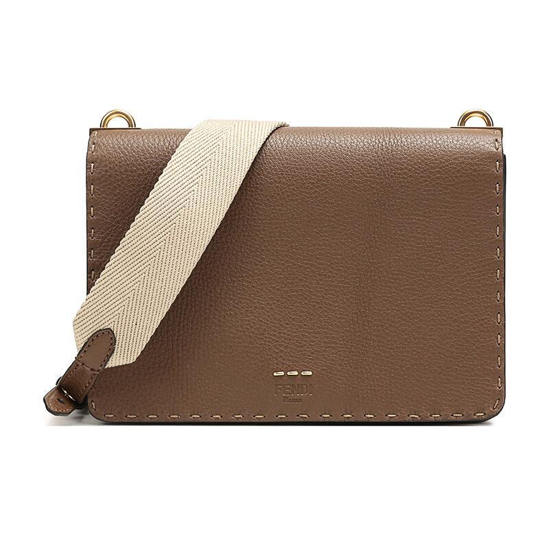 FENDI 女士款牛皮单肩斜挎包 8BT296 SFR F17U8-棕色
