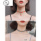 吊坠项链女潮网红气质小众设计锁骨链项圈冷淡风短款颈带脖子饰品_1 14#蕾丝白色